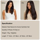 100  Real Thick Clip In Hair Extensions Full Head 8 Piece Long As Human Us Sale