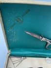 Vintage Crane Deluxe Sewing Kit- Ornate Scissors  Thimble  Dark Spool Thread