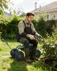 Garden Seat With Wheels  Rolling Gardening Stool With 360   Swivel Seat   Backres