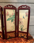 Vintage Chinese Oriental Mini Small Four Panel Table Screen Used