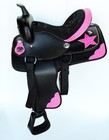 Western Cordura Trail Barrel Pleasure Horse Saddle Bridle Black 4999