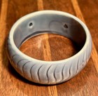 Vintage Plastic Bangle Bracelet Blue Chunky Stacking Retro Fashion Jewelry