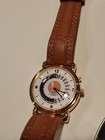 Lionel Train Gold  Watch With Leather Band   Tin  Usa Needs Battery