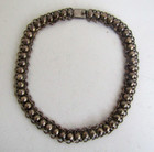 Vintage Tr Mexican Sterling Silver Ball Necklace 16    79g Heavy 925 Choker