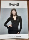 Wolford Gray Knit Ruffle V-neck Gray Pullover  Sweater Womens Large New