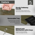 Green Cash Box With Money Tray  2 Keys  Lock Box W  Removable 9 Compartment