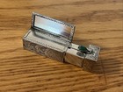 Antique 800 Sterling Silver Lipstick Case Floral Design Built-in Mirror Vintage