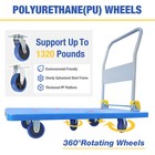 Flatbed Cart Heavy Duty 1320lbs Capacity Platform Hand Truck 360   Swivel Wheels