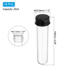 30ml Plastic Test Tubes With Screw Caps  6pcs 109x27mm Tubes  Black