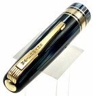 Blue Striated Waterman W5 Fountain Pen Cap Part Only Nice Clarity 3 Bands Clean