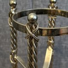 Vintage Pair Homco Hollywood Regency Brass Footed Twisted Stands Candle Holders