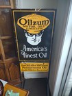 Large Rare Oilzum Heavy Porcelain Sign Motor Advertising Gas Oil Plaque Display 