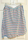 Vintage Handmade Reversible Half Apron Pockets Pink blue green Plaid
