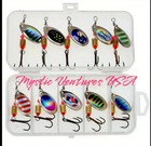10 Piece Spinner Baits Fishing Lures Lot With Tackle Box  Assorted Crappie Bass