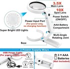 30x 10x Magnifying Glass With Light And Stand  Foldable Handheld Large Magnifyin