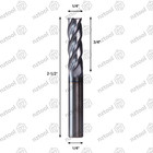 10pcs 4 Flute 1 4  X 3 4  X 2-1 2  End Mills Solid Carbide Altin Coated Cnc Bit