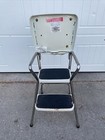 Vtg Mid Centurty Modern Cosco Flip Seat Chrome Bar Stool Step Stool  Used Cond 