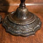 Vintage Pair Of Laquered Brass Candlestick Holders India 9 75  Tall