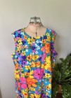 Bright Neon Floral Vintage 1960   s Plus Size Dress
