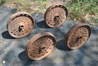 John Deere Tall Cast Iron Wheels Hit Miss Gas Engine Steam Punk Industrial Cart