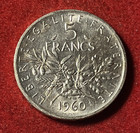 France 5 Francs 1960 Au Silver Coin Km 926 T9114