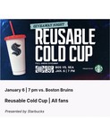2026 Seattle Kraken Reusable Cold Cup Starbucks Sga Presale 1 6 Brand New