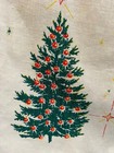 365 Mid Century Vintage Christmas Tree Atomic Stars Vintage Linen Tea Towel 