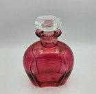 Vintage Cranberry Flashed Glass Decanter With Clear Glass Stopper