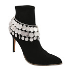 Women Metal Chain Boot Bracelet Anklet Shoe Silver Coin Charm Anklet Belly Dance