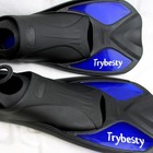 Trybesty Blue Swim Show Snorkle Fins Flippers Swimming Diving Unisex Sz Med 7-8