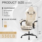 Gaming Chair With Footrest Ergonomic Computer Chair Massage Lumbar Cushion