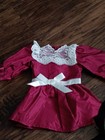 American Girl Samantha s Cranberry Party Dress-pristine Burgundy White Lace 