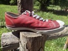 Vintage 1990s Converse Jack Purcell Red Leather Made In Usa Men Sz 9 5 Women 11
