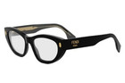 Fendi Eyeglasses Roma Fe50119i 001 Shiny Black  gold Accents Authentic 53-17
