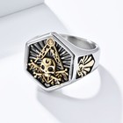 Vintage Cross Bone Skull Masonic Ring Stainless Steel Men s Biker Freemason Ring