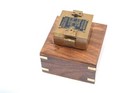 Solid Brass Heavy Brunton Nautical Antique Marine Compass In Classic Wooden Box