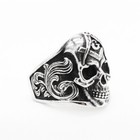 Vintage Free Masonic Skull Ring Stainless Steel Freemason Skull Biker Punk Ring