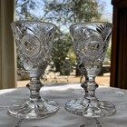 Pittsburgh Cut Flint Glass Wine Glasses  2  C 1800-1845
