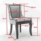 Set Of 2 Ultra Side Dining Chair thickened Fabric High Backrest W solid Wood Leg