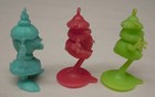 3 Vintage Kelloggs Funny Fringes Cereal Premium Figures 1970