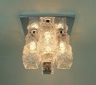 Outstanding Mid Century Flush Mount Ceiling Fixture With 4 Ice Glass Cuboids