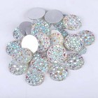 Craftbuddyus Mg3a-20pcs 30mm Ab Clear Resin Flat Back  Moonrock Gems