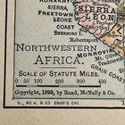 Rand  Mcnally   Co Antique 1899 Map Of Northwestern Africa 7x6