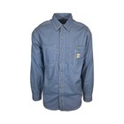 Carhartt Fr Men s Steel Blue Shirt Flame Resistant Long Sleeve Lightweight  s03 
