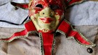 Venetian Jester Joker Carnival Mardi Gras Face Wall Mask Hand-made Crackle Smile