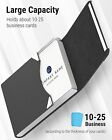Leather Business Card Holder Metal Slim Pocket Wallet With Magnetic Closure