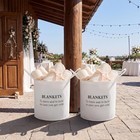 24 Ivory Wedding Blankets 50x60 Ribbons   2 Felt Baskets New