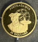 2001 Liberia Nostradumas  25 Worlds Smallest  999 Fine Gold Coin  American Mint