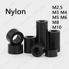 Black Abs Nylon Round Unthreaded Column Standoff Spacers M3 M4 M5 M6 M8 M10
