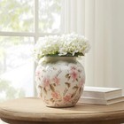 8  Pink Floral Round Ceramic Vase